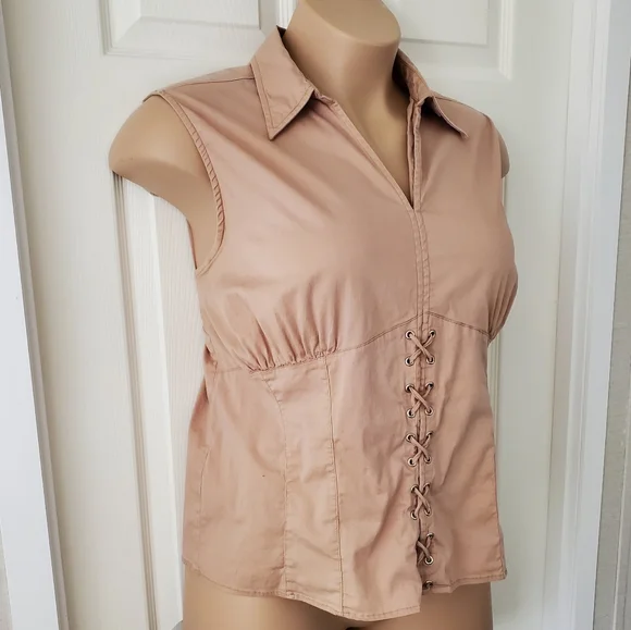 Andrew & Co. Faux Laced Front Top - Picture 2 of 11